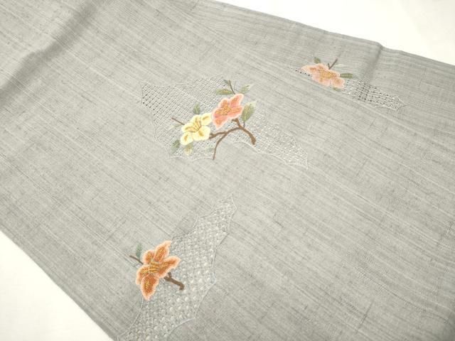 平和屋着物○中国三大刺繍 スワトウ相良刺繍 総刺繍 九寸名古屋帯 紬地