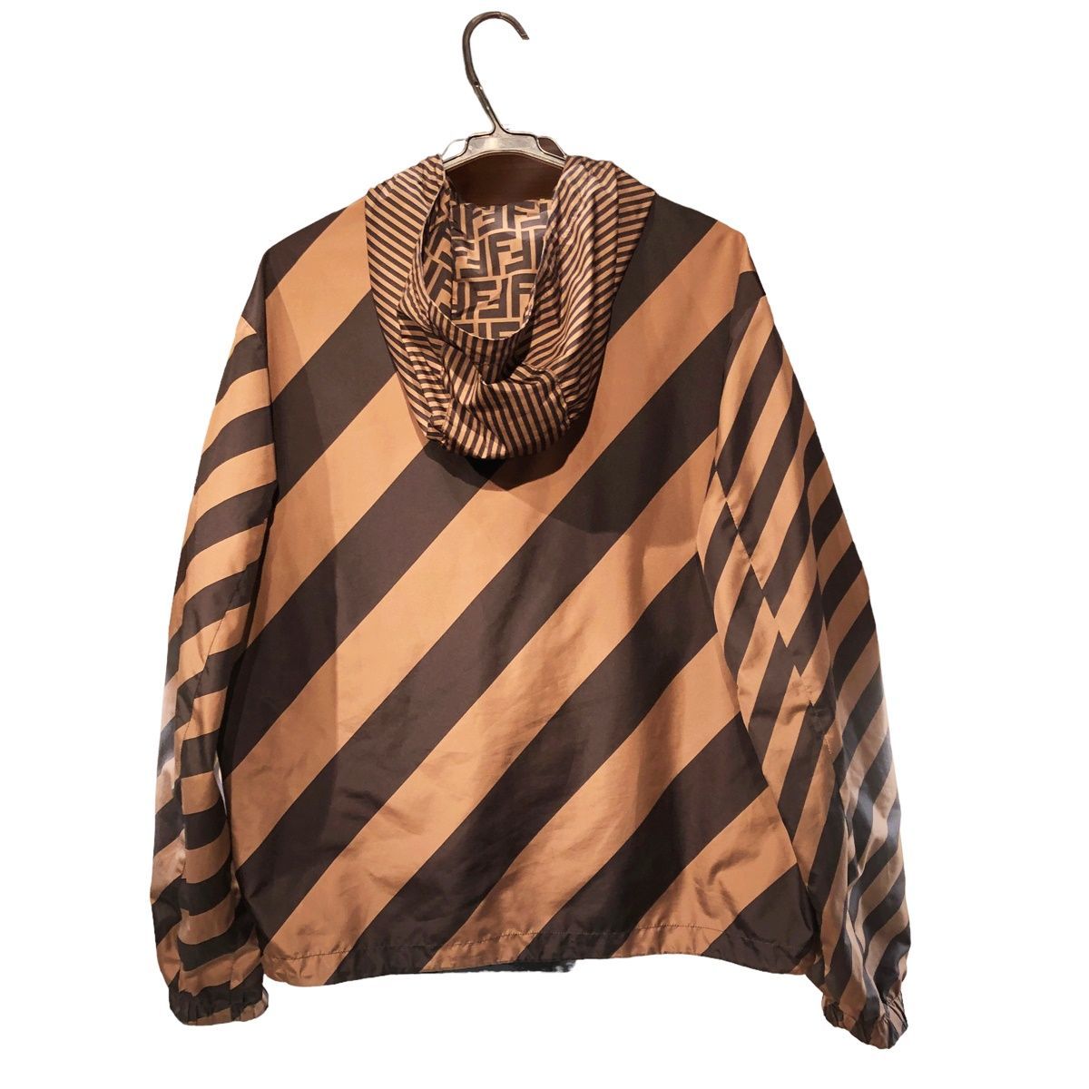 中古】 Fendi フェンディ リバーシブル ズッカ ナイロン ジャケット 