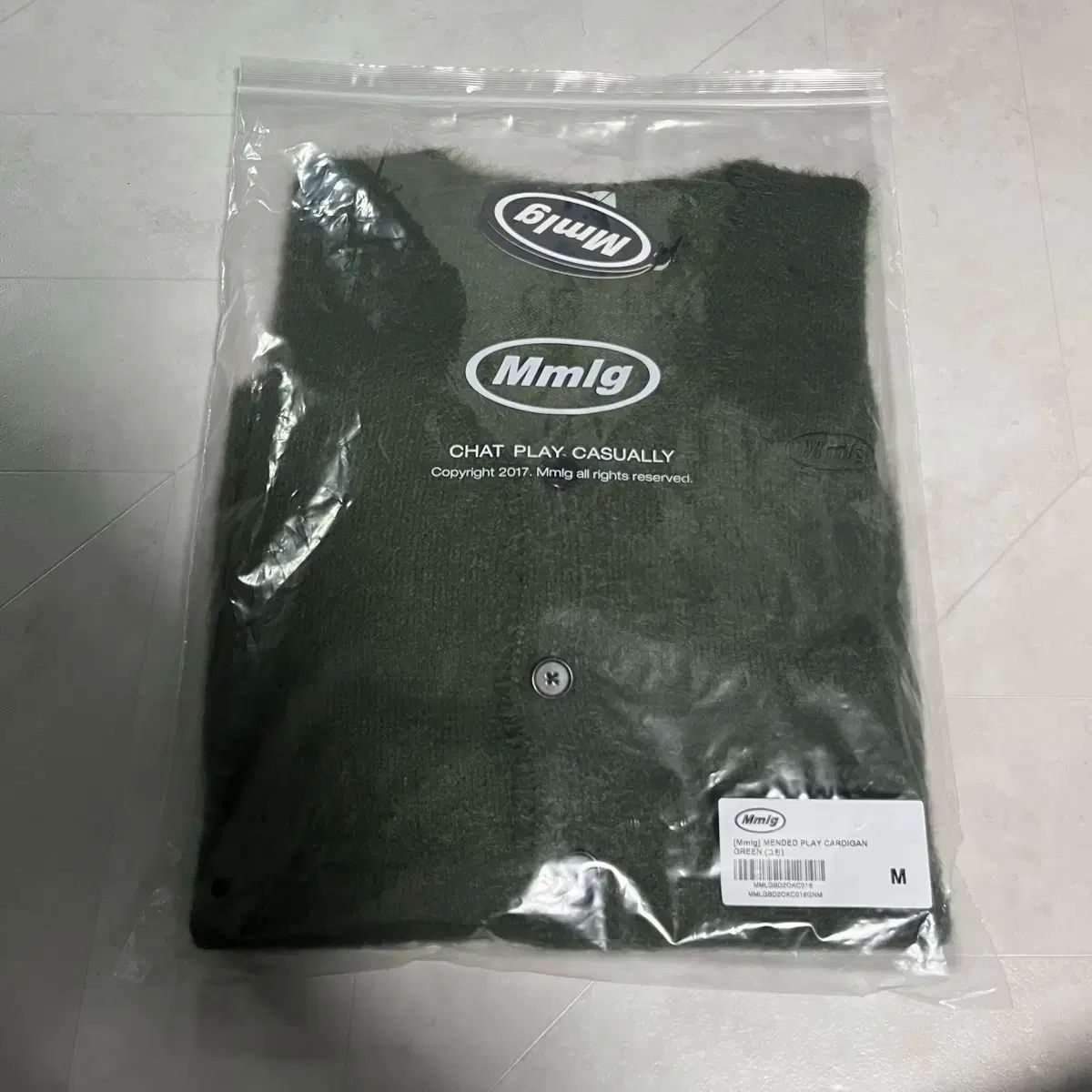 （ M L ） 新品 87mm MMLG ロゴ カーディガン カーキ 緑