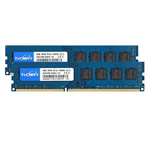 ブルー テクミヨ デスクトップPC用 メモリ1.35V 低電圧 16GB DDR3L