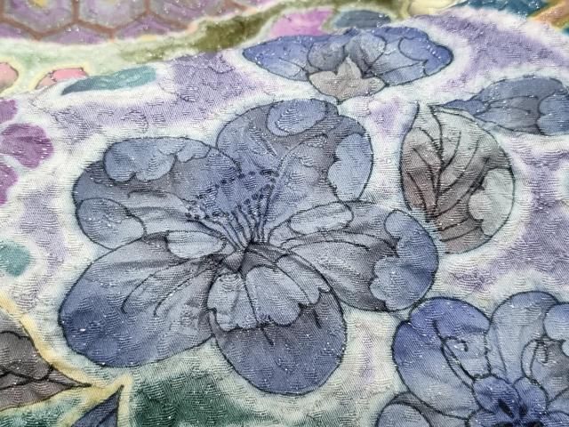 平和屋着物○豪華振袖 辻が花 銀通し地 正絹 逸品 CAAY3068vf