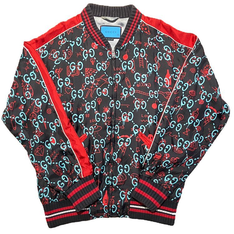 GUCCI グッチ ゴースト GG柄 シルク ボンバージャケット マルチ