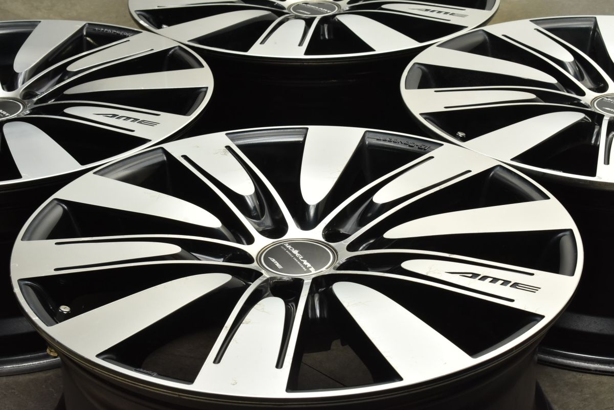 カスタム用に AME モデラート グレーサー 19in 8J 38 PCD114.3 4本セット アルファード ハリアー アコード スカイライン