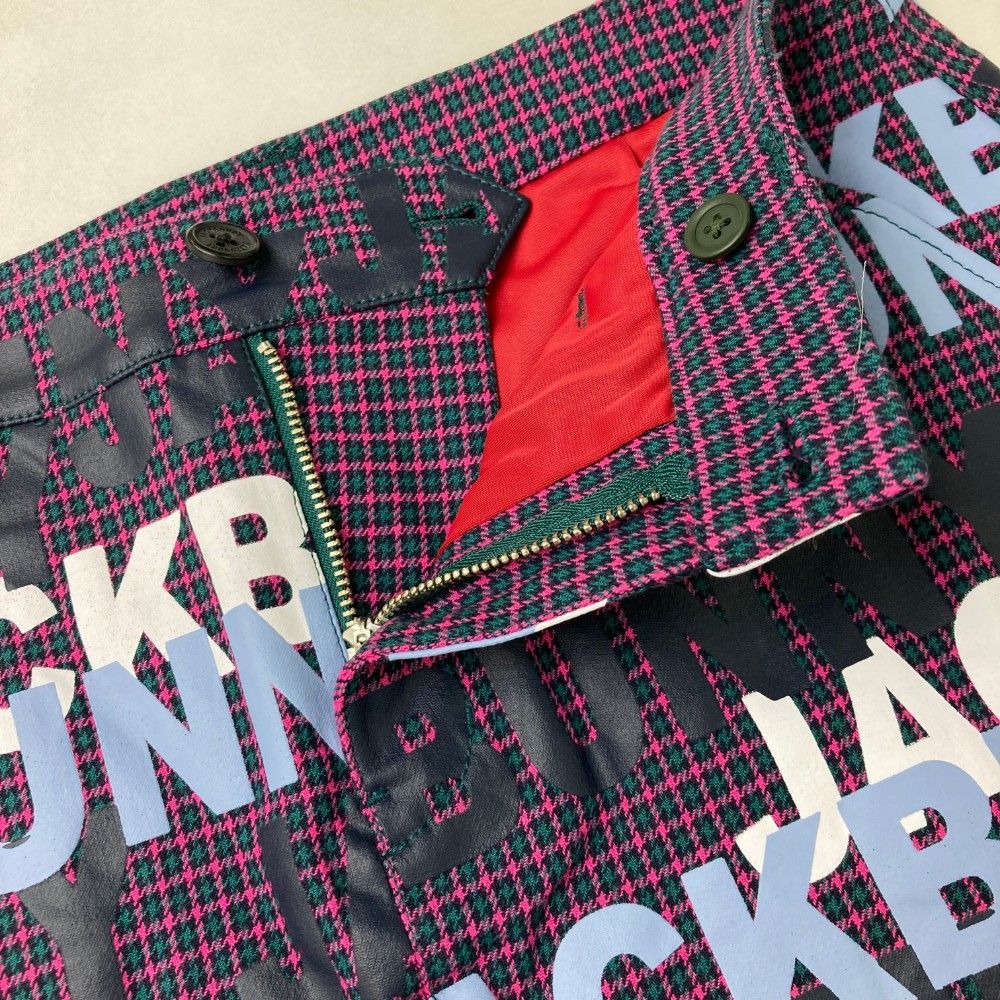 サイズ：2 JACK BUNNY ジャックバニー  インナー付 ストレッチスカート ロゴ×チェック柄 ピンク系 [240101469986] ゴルフウェア レディース ストスト サイズ：2 JACK BUNNY ジャックバニー インナー付 ストレッチ
