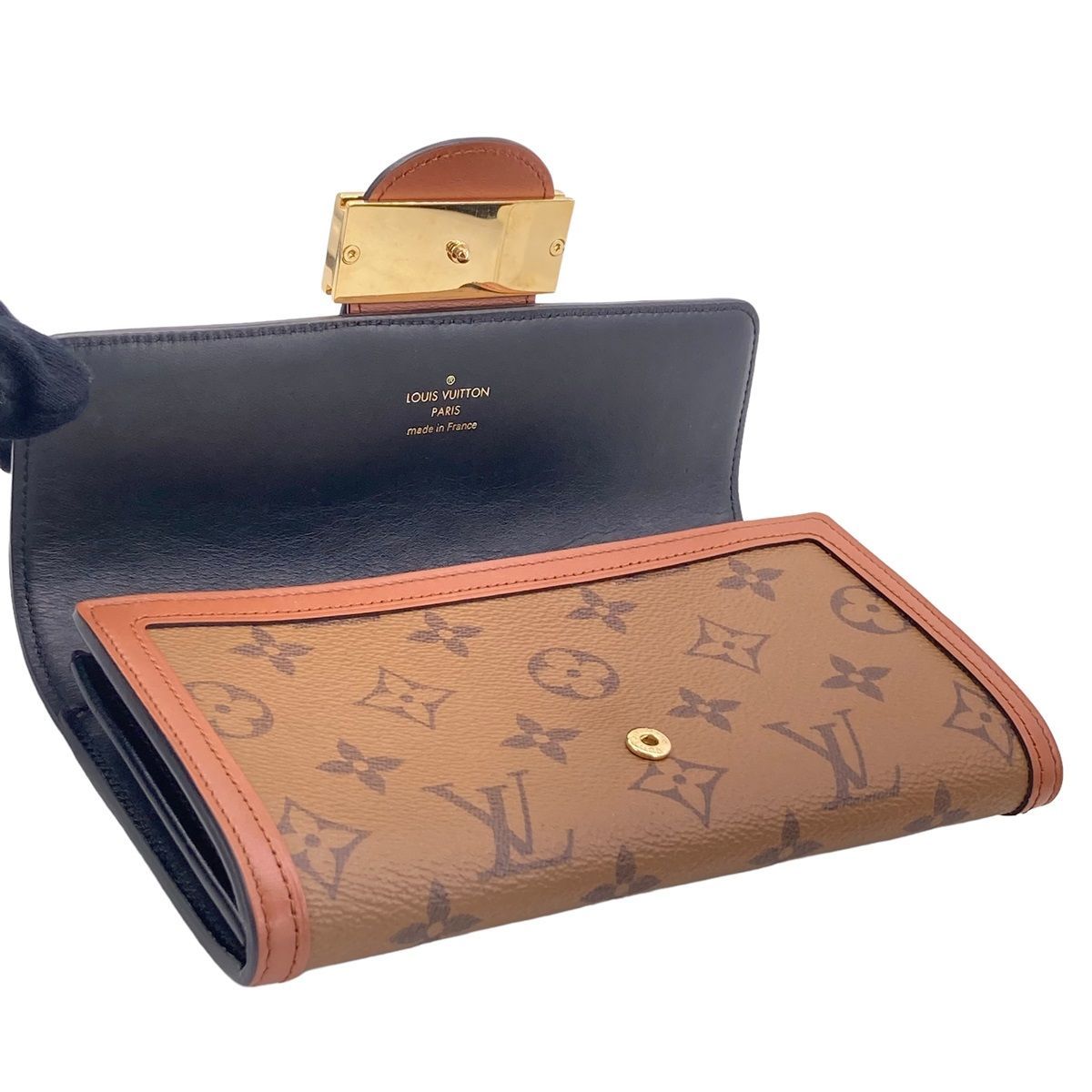 LOUIS VUITTON◇ポルト・フォイユ・サラ_モノグラム・アンプラント_NVY