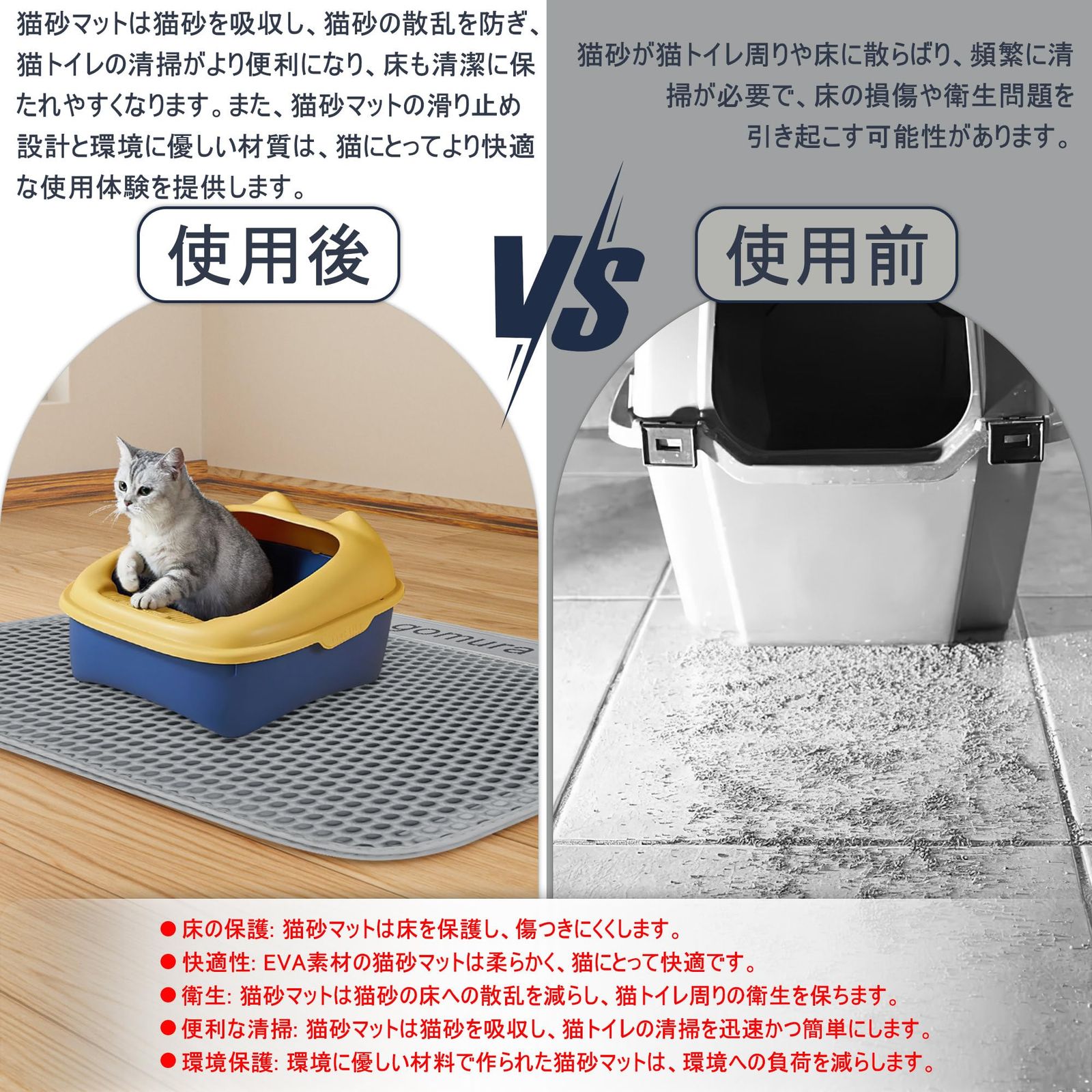 猫 トイレマット 飛び散り 滑り止めシール ライトグレー ペット 2個セット 猫 トイレマット 飛び散り 滑り止めシール ライトグレー ペット