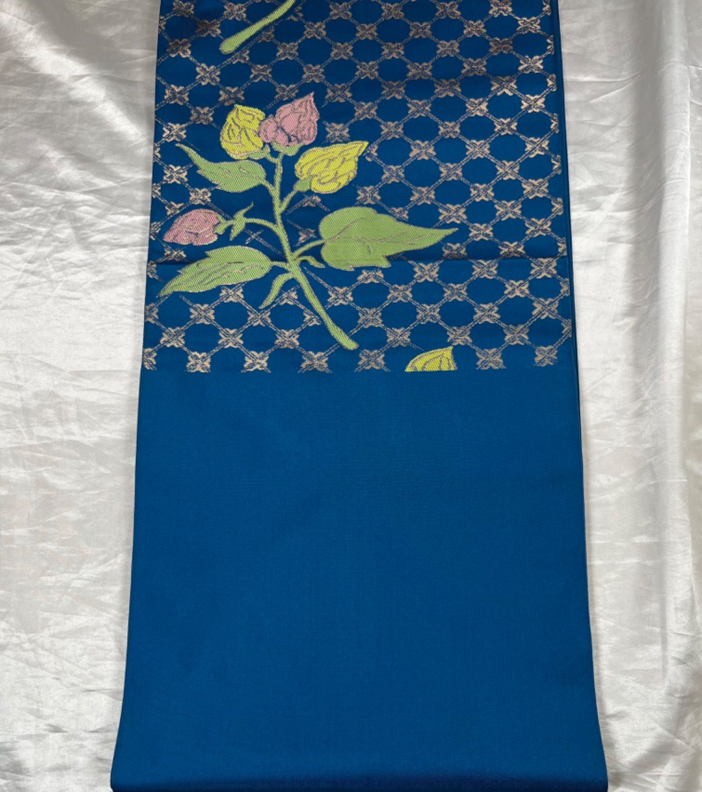 豪華絢爛綺麗美品Gブルー×花正絹六通袋帯☆桝屋高尾☆ - メルカリ
