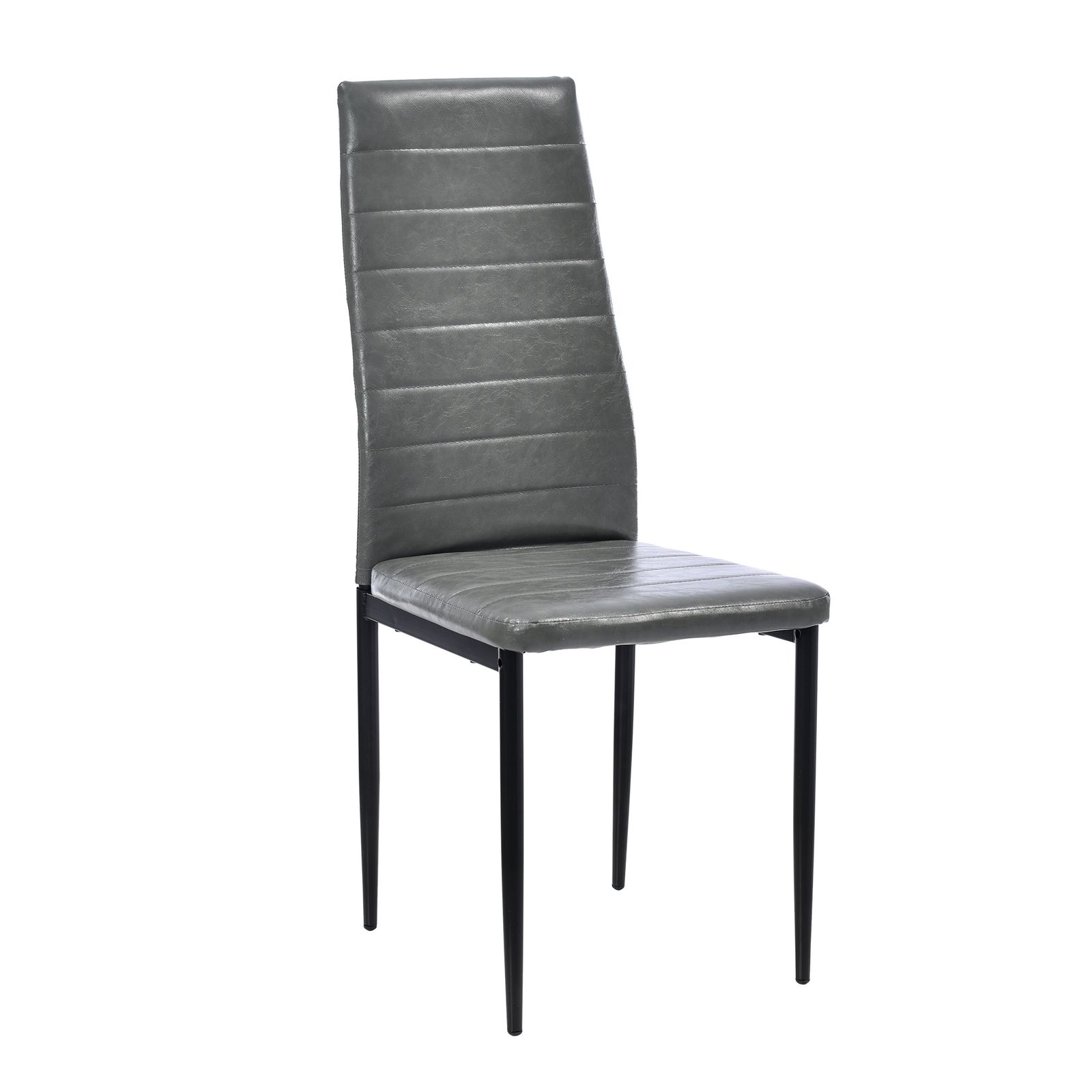 グレー ４脚 ダイニングチェア 椅子 イス レザー 食卓椅子 レトロ モダン 北欧 コンパクト リビングチェア