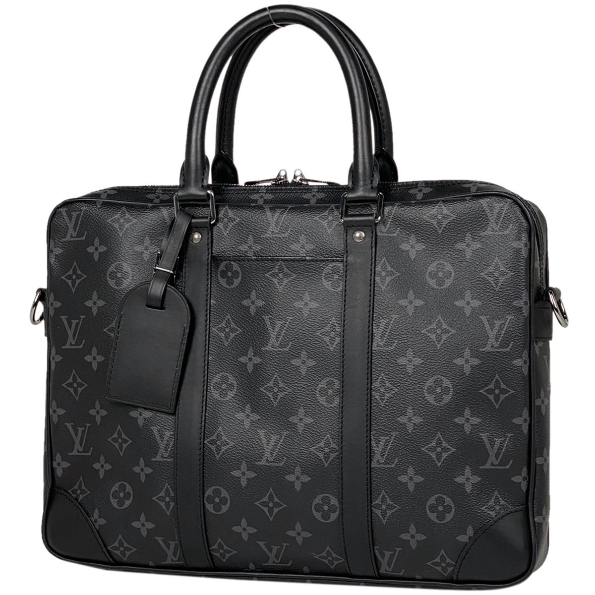 ルイ・ヴィトン Louis Vuitton ポルト ドキュマン ヴォワヤージュ ブリーフケース 書類 2WAY ショルダーバッグ ビジネスバッグ モノグラムエクリプス ノワール(ブラック) M46457 レディース 【中古】