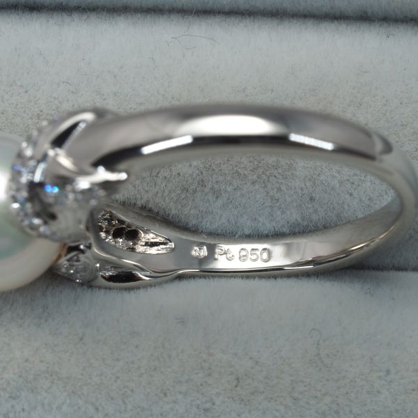 【極美品】ミキモト パール リング 8.5㎜珠 ダイヤモンド pt950 MIKIMOTO ミキモト リング パール 真珠 8.5mm ダイヤ