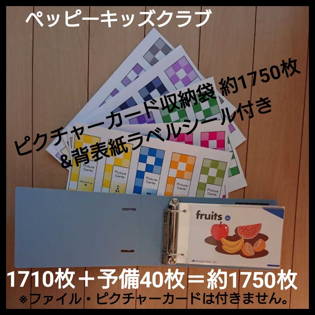 ペッピーキッズクラブ ピクチャーカード収納袋&ラベル&ファイル25冊 ...