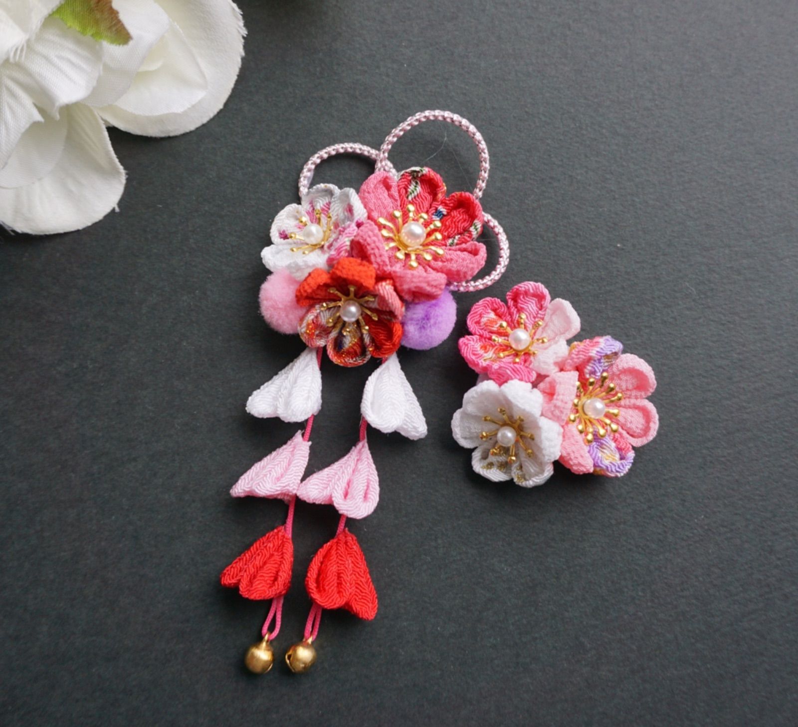 ひな祭り、桃の節句、ひな祭りおき飾り、ハンドメイド、つまみ細工飾り、初節句 ひな祭り おひなさま 桃の節句 つまみ細工 ひな人形・雛飾り himadare