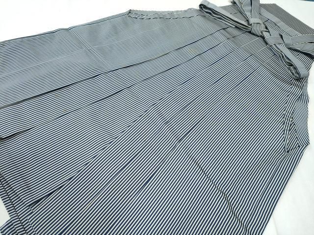 平和屋着物●男性 馬乗り袴 縞 正絹 CAAW7911yc