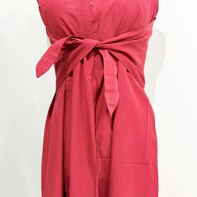 美品♡シビラ 赤タグ シルク ノースリーブワンピース ドレス Aライン ロング シビラ SYBILLA ワンピース ノースリーブ ロング シルク 赤
