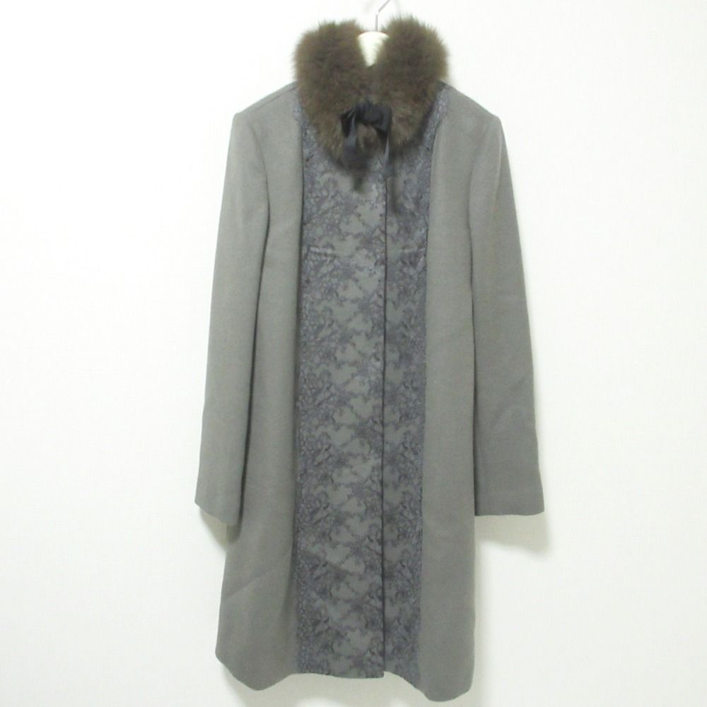 美品 LANVIN en Bleu ランバンオンブルー フォックスファーティペット 
