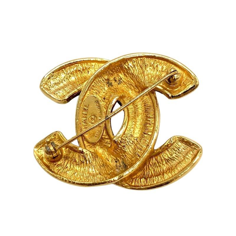 シャネル CHANEL ココマーク ピンブローチ マトラッセ ゴールド メタル