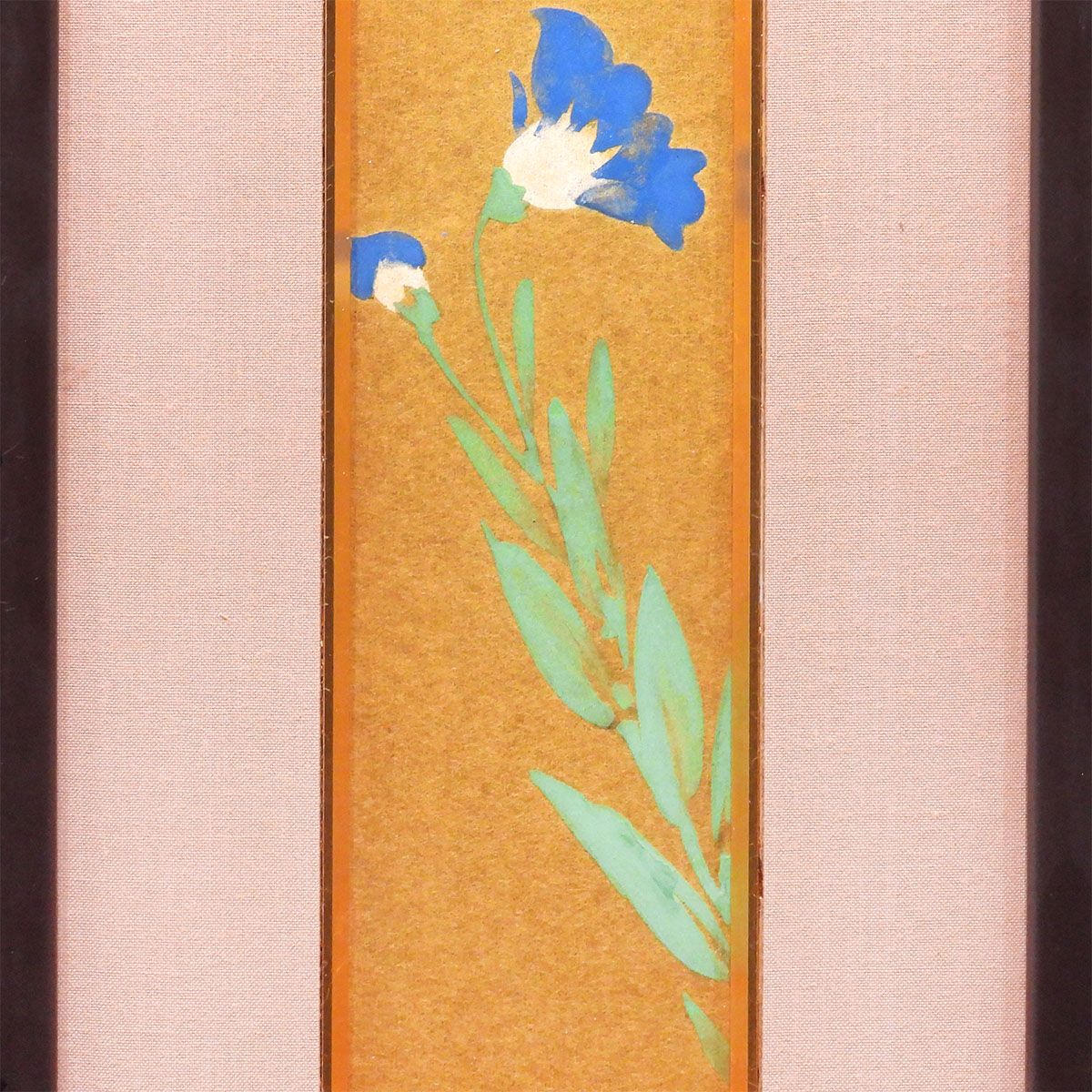 上村松園 竜胆 金箔短冊彩色 静物画 日本画 花 美人画家 原画 絵画 真作保証 上村松園 竜胆 金箔短冊彩色 静物画 日本画 花 美人画家 原画