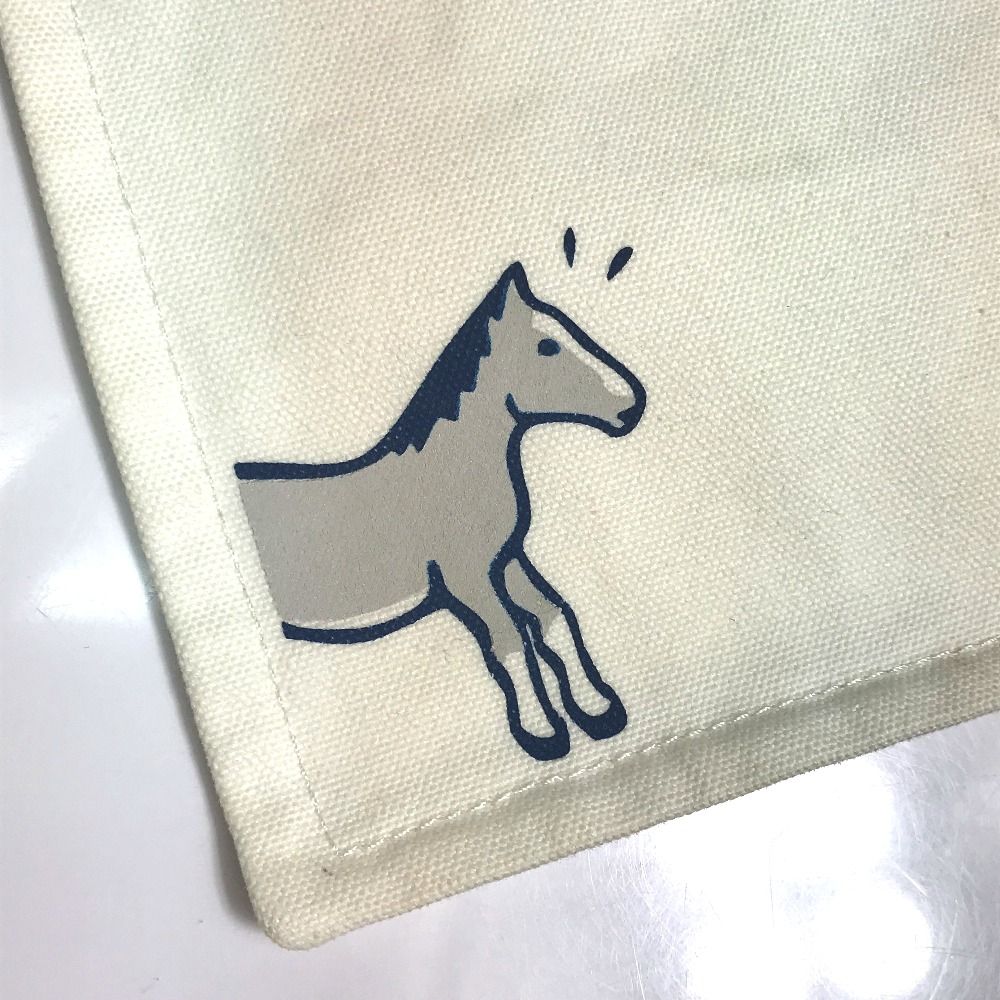 エルメス 馬 アダダGM フラットポーチ ポーチ コットン オフ