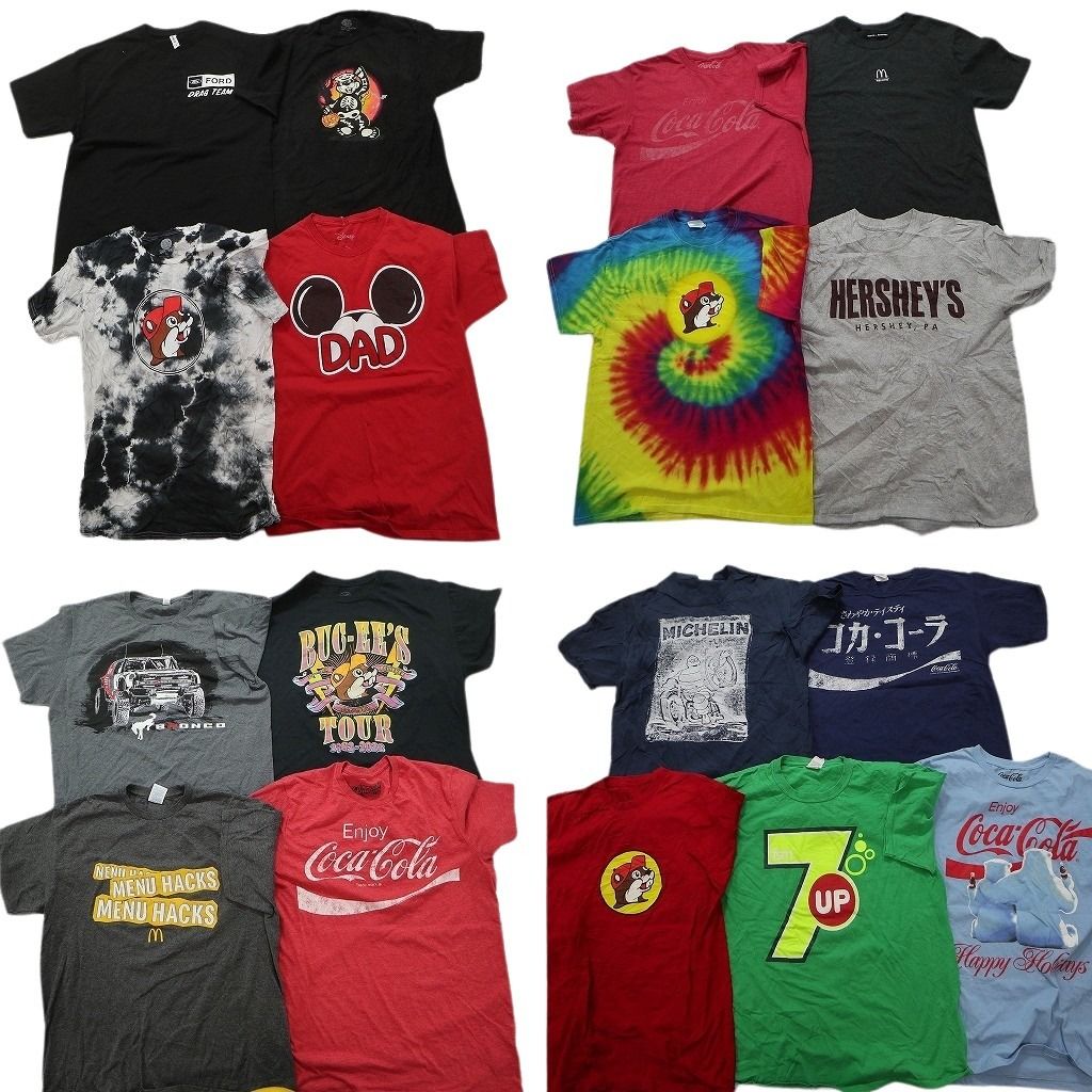古着卸 まとめ売り 有名企業 半袖Tシャツ 17枚セット (メンズ M /L ) コカ・コーラ バッキーズ MS4625
