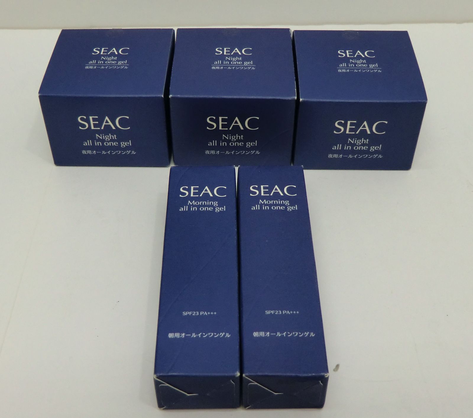 SEAC オールインワン 夜用保湿ゲルクリーム 50g×3 朝用美容ゲルクリーム50g×2
