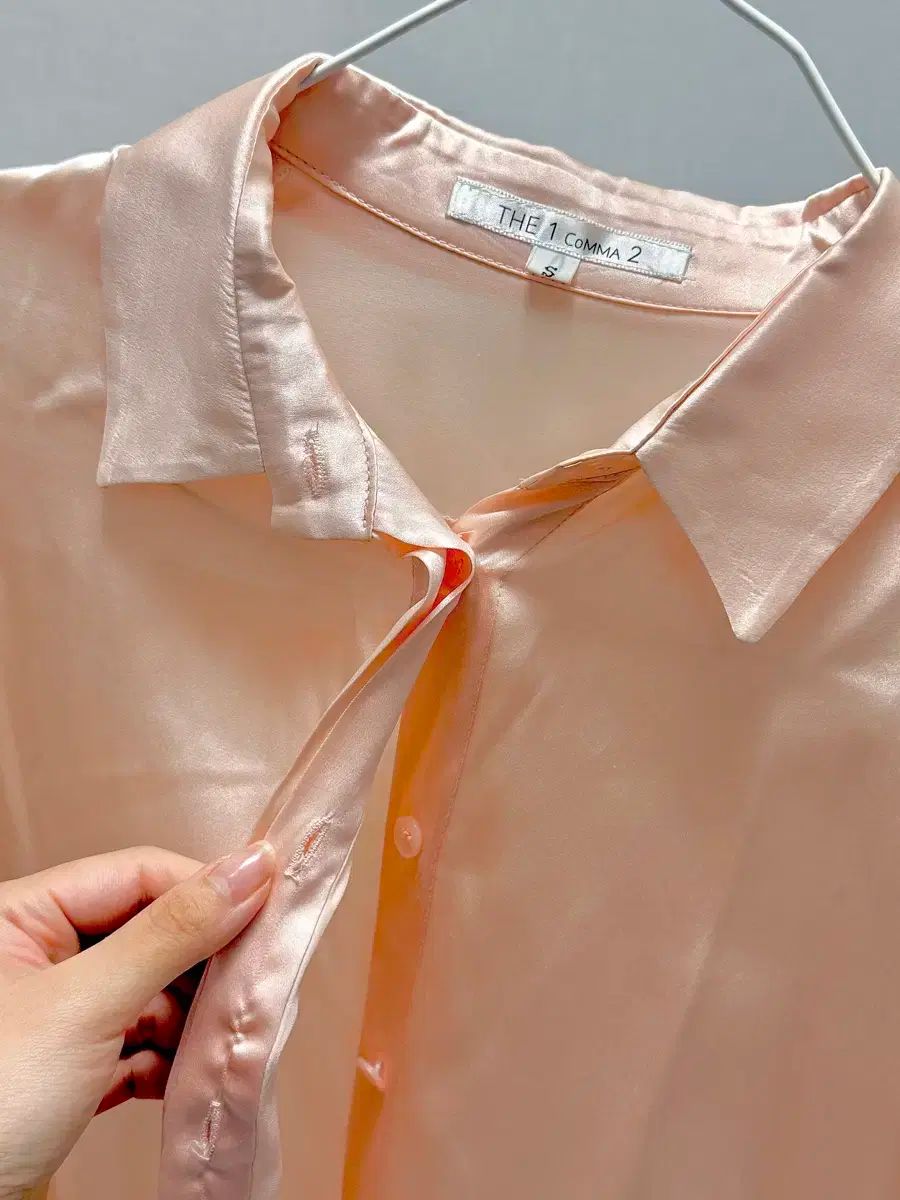 1 2 THE 1 COMMA 2 シルク ピンク ブラウス