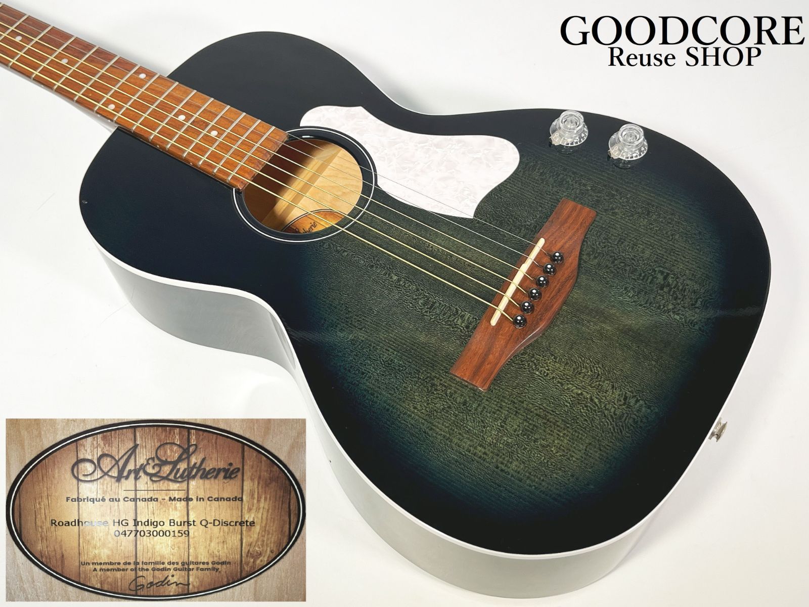Art＆Lutherie Cedar アート ルシアー Roadhouse HG Indigo Burst Q-Discrete アコースティックギター エ コ