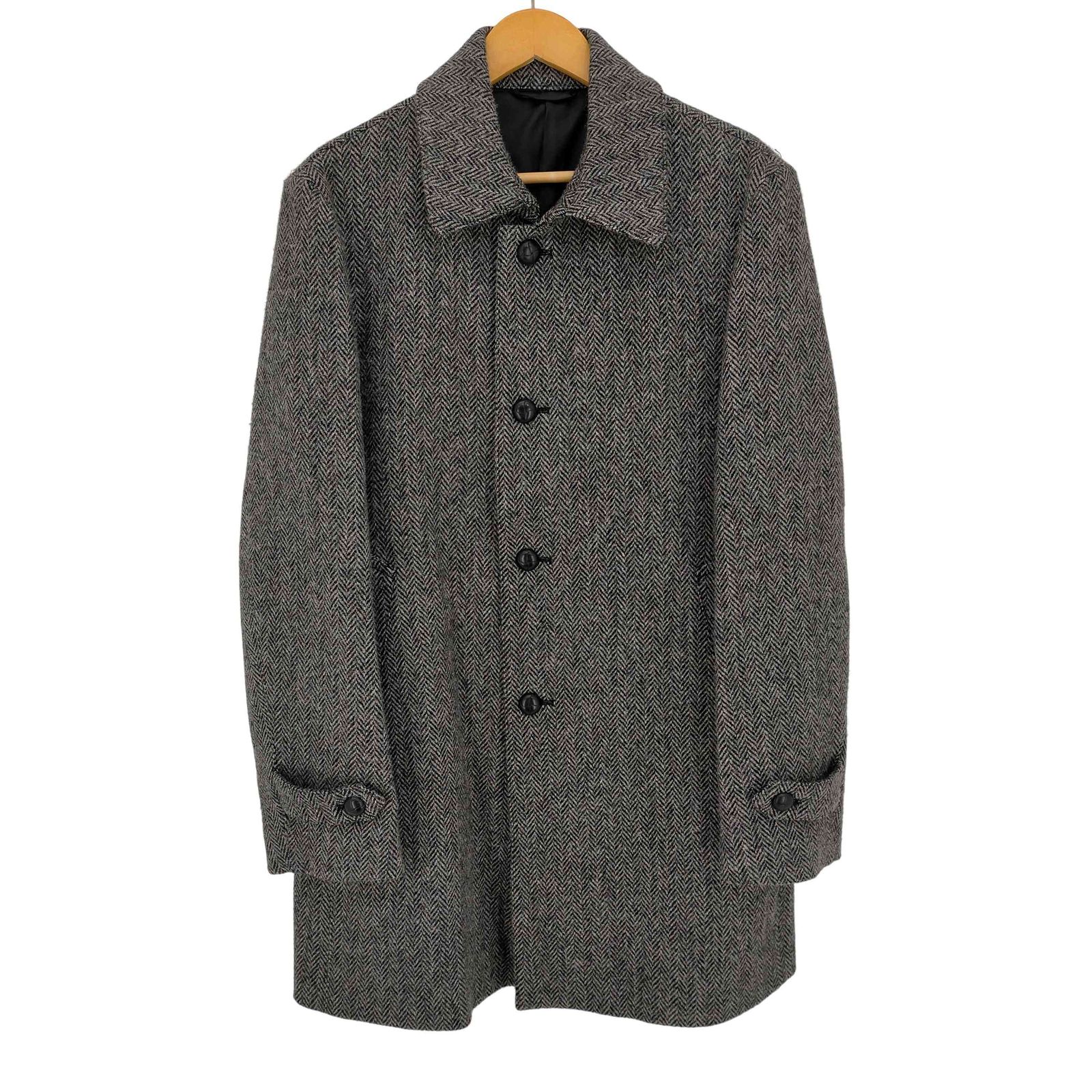Harris Tweed ヘリンボーンウールコート HARRIS TWEED ハリスツイード コート メンズ ステンカラー
