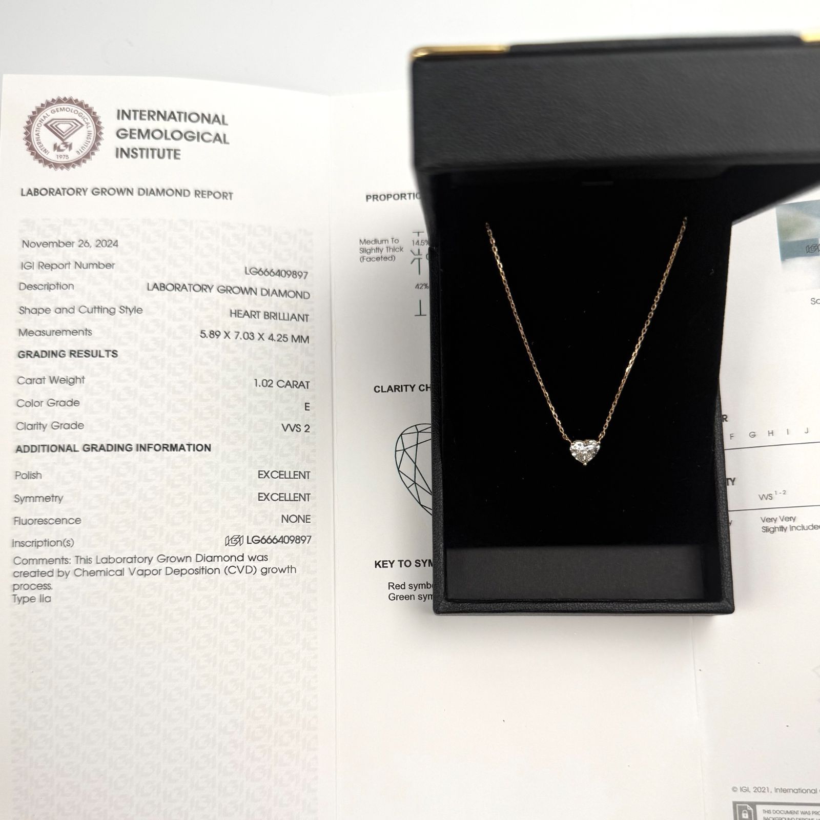 即納発送 K18 1.02ct E VVS2 ダイヤモンドネックレス ラボ