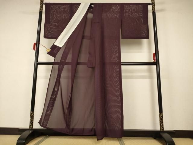 平和屋着物 夏物 色無地 絽 黒鳶色 洗える着物 AABB2621jd