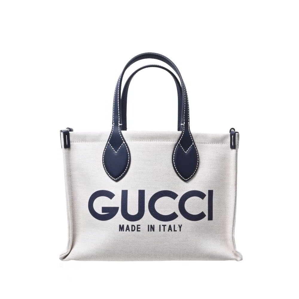 GUCCI 772144 ロゴプリント プリント キャンバス ミニ トート バッグ