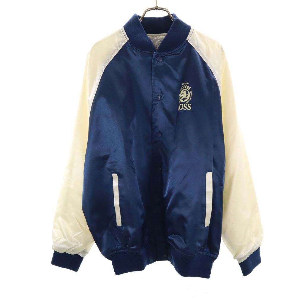 サントリーオリジナルデザイン BOSS ナイロン スタジャン ネイビー×ホワイト SUNTORY ORIGINAL DESIGN ボスジャン メンズ