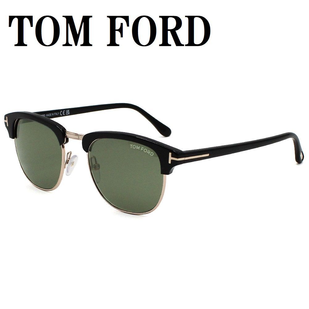 トムフォード TOM FORD FT0248 05N 51 サングラス ヘンリー アジアンフィット メガネ 眼鏡 UVカット 紫外線カット メンズ レディース グリーン ブラック ゴールド