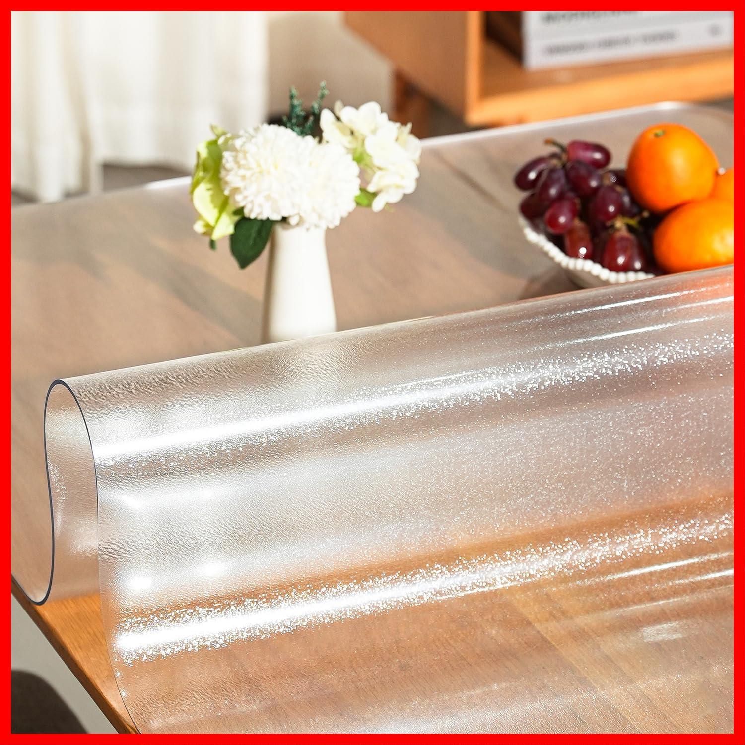 エンボス加工 テーブルクロ ス 80*120cm PVC テーブルマット デスクマット マット テーブルカバー ビニールマット ビニール クリア 厚さ1.5mm Geluoxi 長方形 縮みなし 防水 汚れ防止 撥水加工 はカスタマイズ です