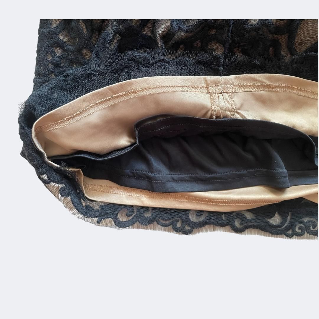 新品◇TADASHI SHOJI タダシショージ 上品ブラック総レースクロス