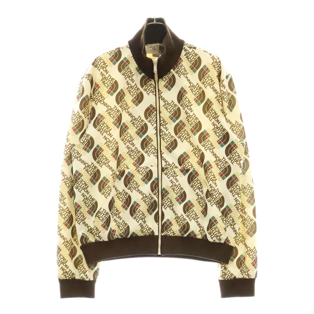 GUCCI グッチ ×THE NORTH FACE ×ザノースフェイス ロゴ総柄 トラックジャケット ジップアップスウェット ブラウン 651321