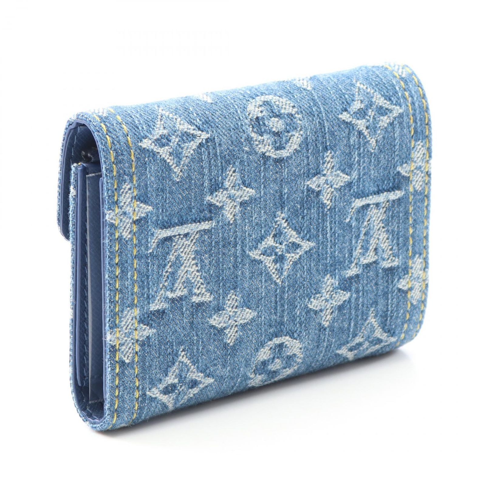 ☪ LOUIS VUITTON ルイ ヴィトン ポルトフォイユ ヴィクトリーヌ モノグラムデニム 三つ折り財布