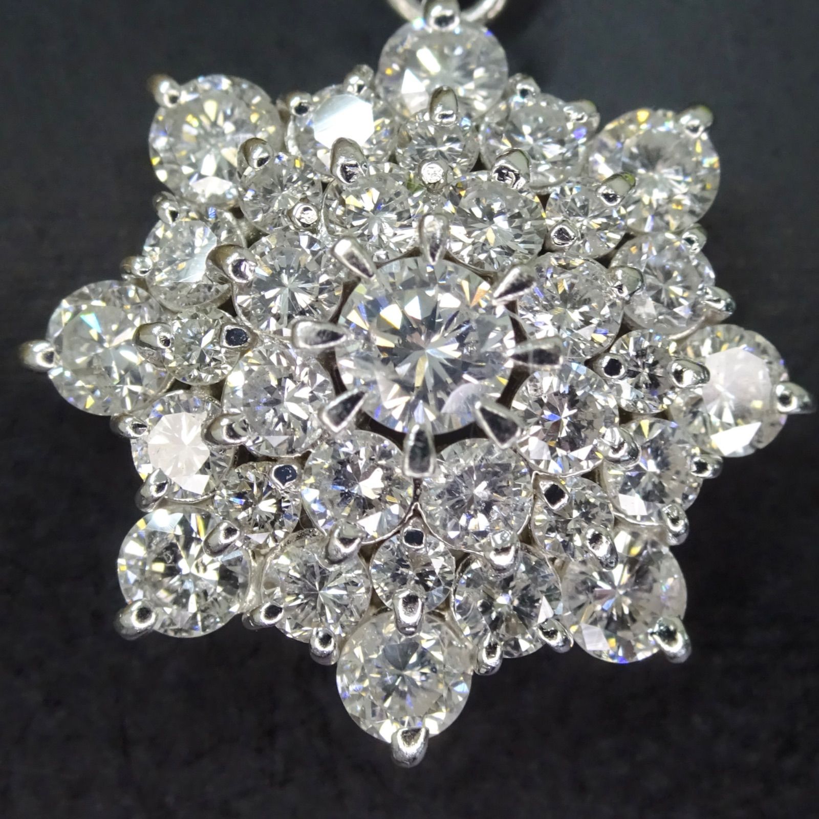 プラチナ pt900 pt850 天然ダイヤモンド 2.16ct トップ ネックレス 
