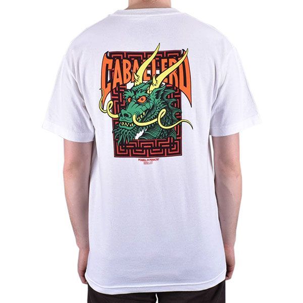 Powell Peralta (パウエル・ペラルタ) Tシャツ Steve Caballero Street Dragon T-Shirt White キャバレロドラゴン スケボー SKATE SK8 スケートボード