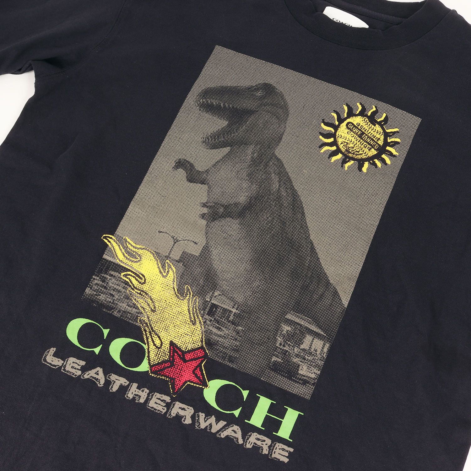 美品】COACH コーチ Tシャツ ネイビー 紺 サイズ:S | 恐竜 