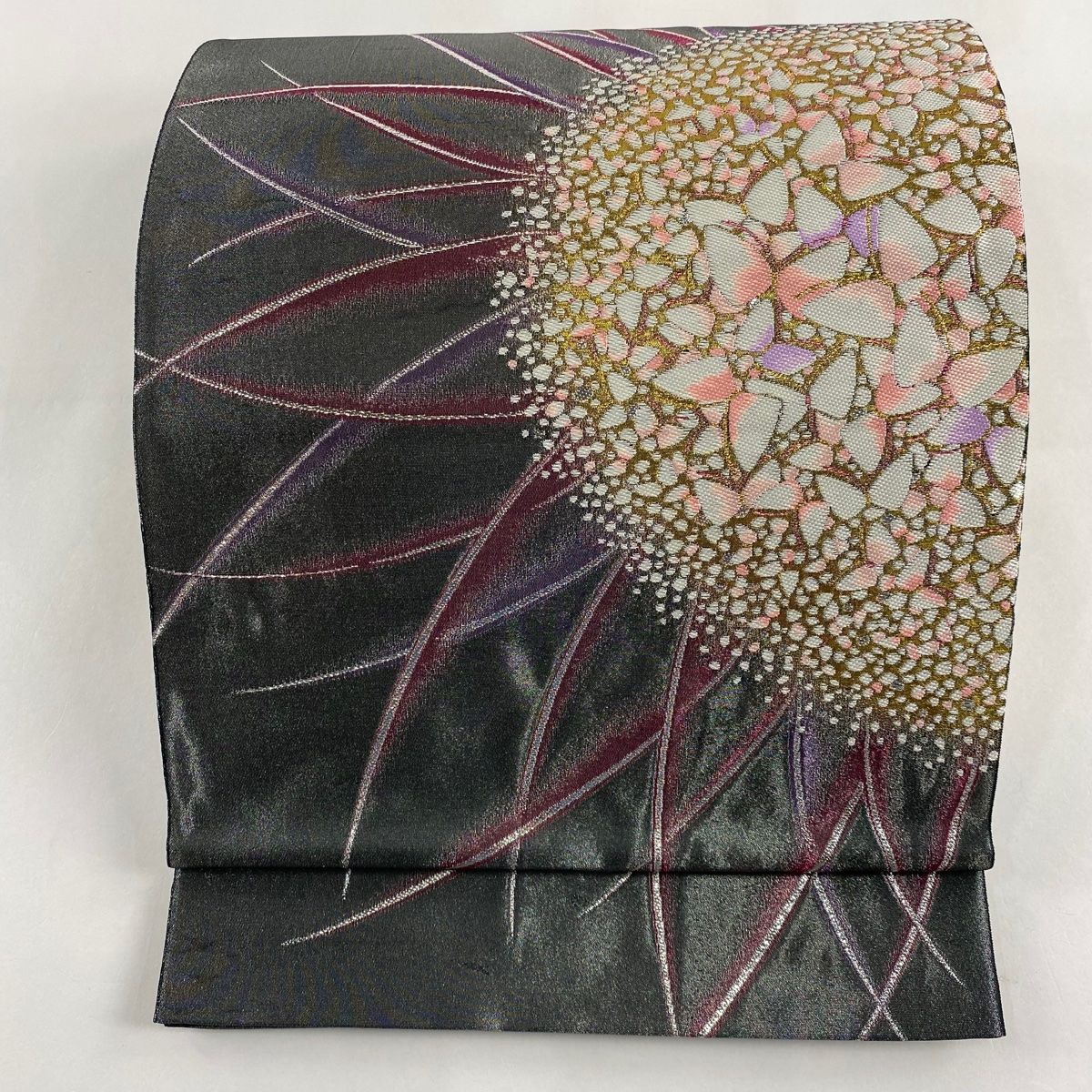 5790］色無地 美品 未使用 本草木染 証紙 一つ紋 剣片喰 正絹 着物 袷