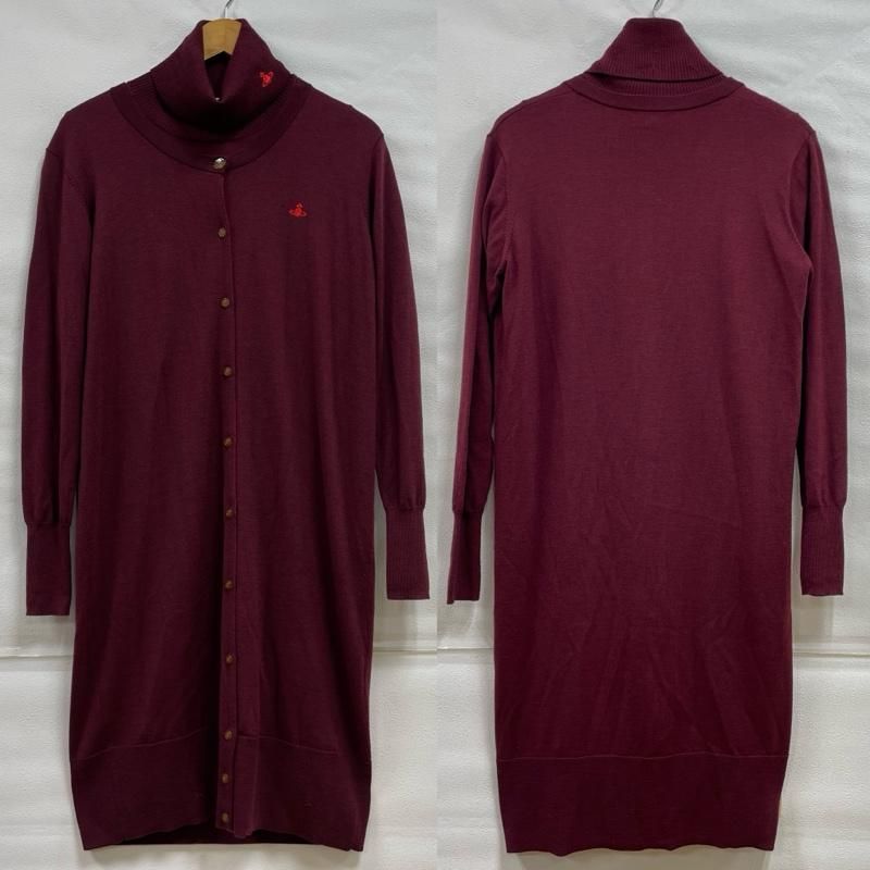 Vivienne Westwood red label ヴィヴィアン ウエストウッド レッドレーベル アンサンブルニット 長袖 オーブ ロゴ 刺繍 タートルネック セーター ノーカラー ロング カーディガン アンサンブル ニット