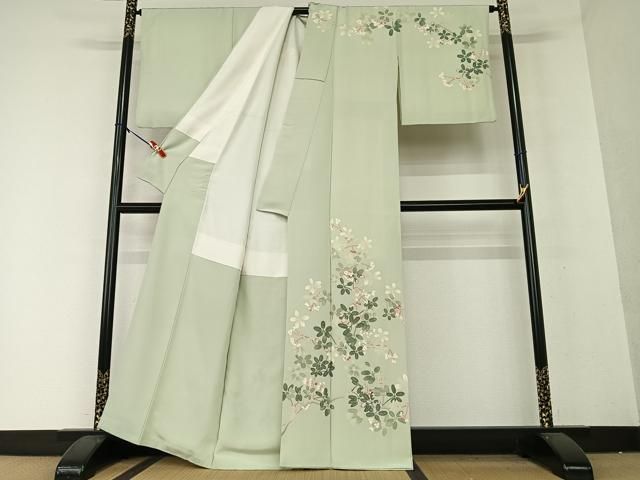 平和屋着物○本加賀友禅作家 東藤岳 訪問着 枝花文 正絹 逸品