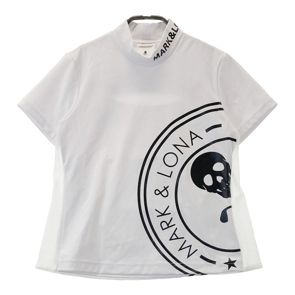 サイズ 36 MARK-LONA マークアンドロナ 2025年 半袖モックネックTシャツ ホワイト系 240101525535 ゴルフウェア レディース ストスト