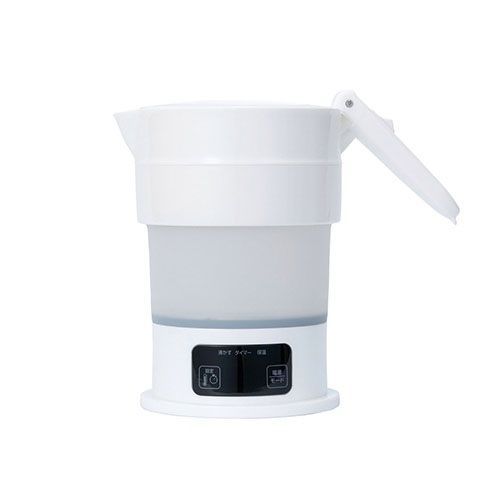 折りたたみケトル 多機能 ６００ｍｌ 白MBE-TK04/WH【ナカバヤシ】