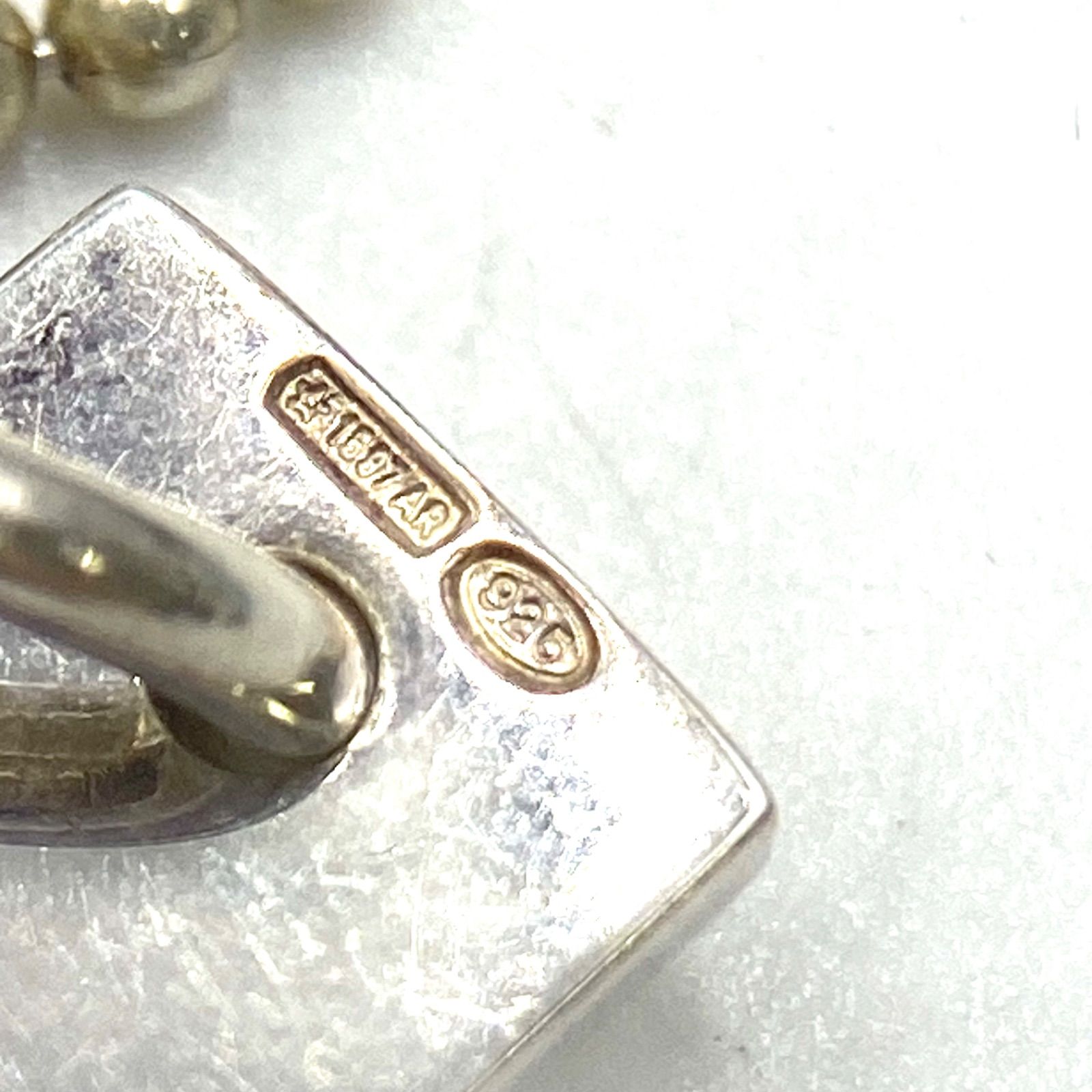 GUCCI グッチ ネックレス シルバー925 チョーカー ボールチェーン タグ 