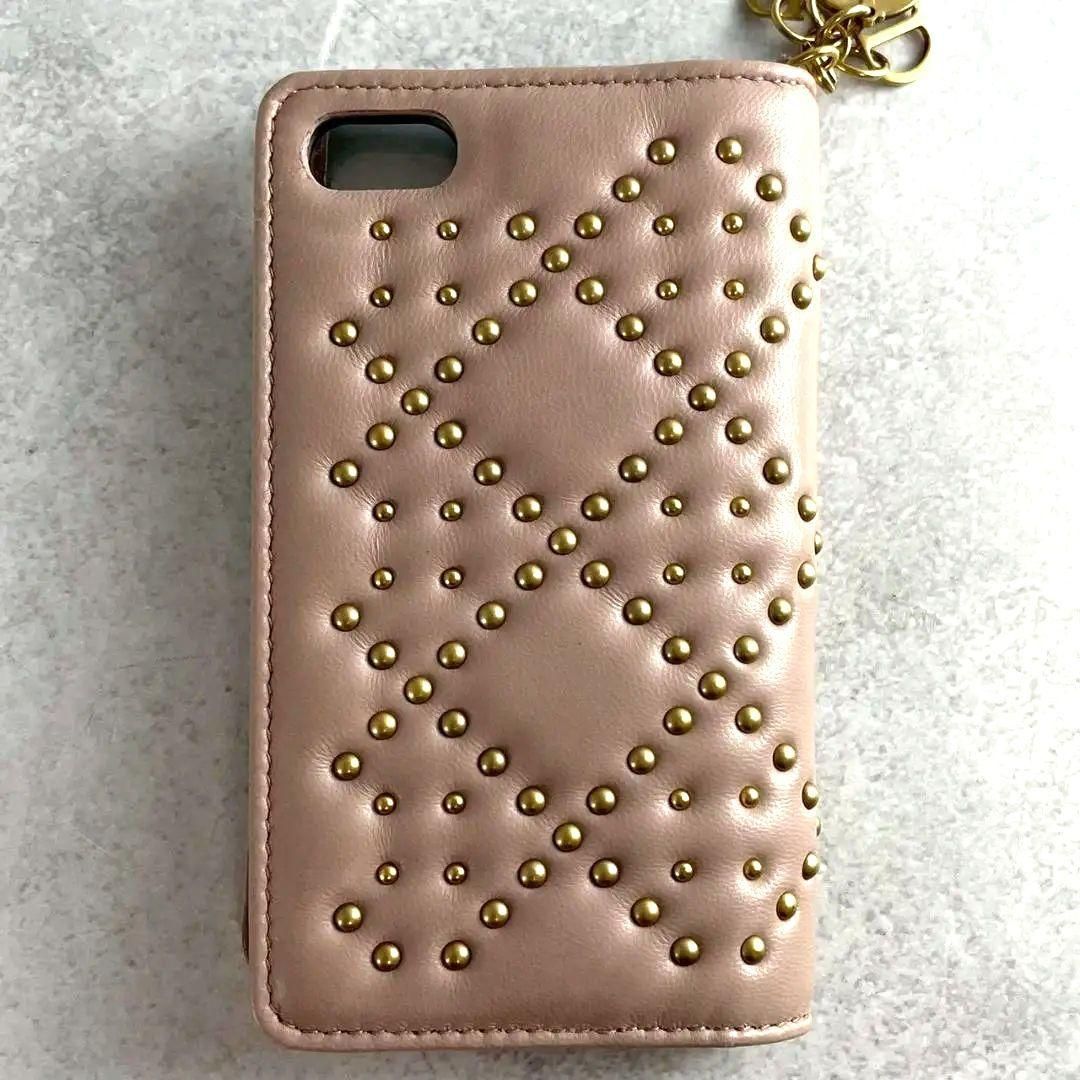 確認 Christian Dior クリスチャンディオール iphone SE スマホケース スタッズ スマホケース 手帳型 携帯 アイフォン スマートフォン チャーム ロゴ