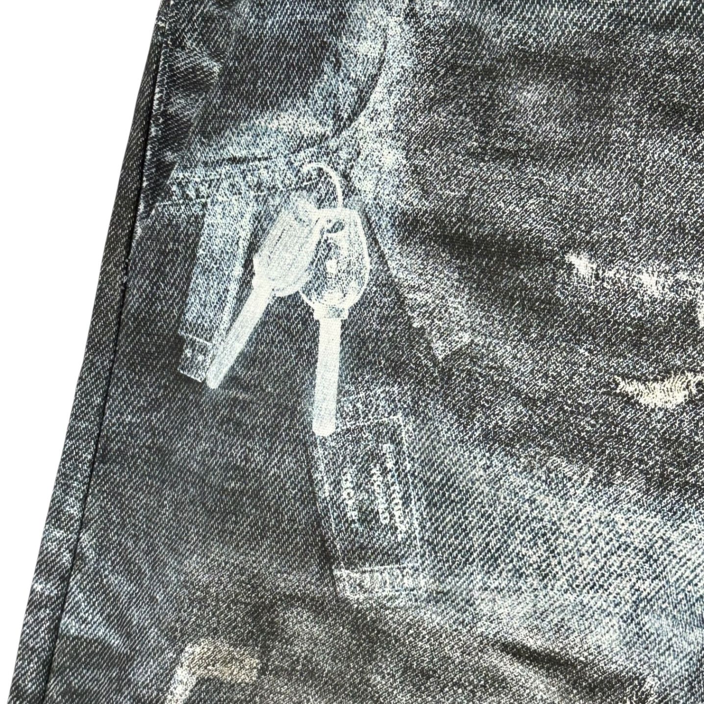 エモーショナルワールド サイズ:3  25SS  X-Ray Scanned Printed 転写プリントバギーデニムパンツ 中古 BS99 EMOTIONAL WORLD(エモーショナル ワールド) X-Ray Scanned Printed