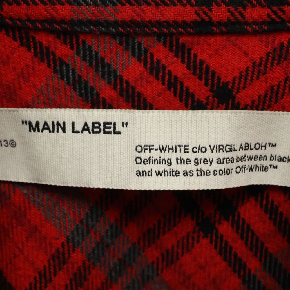 OFF-WHITE (オフホワイト) 19AW フランネルレッドチェックシャツ 長袖