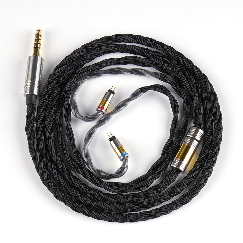 4.4mm 0.78 2pin NICEHCK FirstTouch 6N OFC高純度銅+銅銀合金線ケーブル イヤホンリケーブル 0.78mm 2Pin 4.4mm プラグ 金属製コネクタ 着脱式 hi-fiオーディオ 交換ケーブル アップグレードケーブル