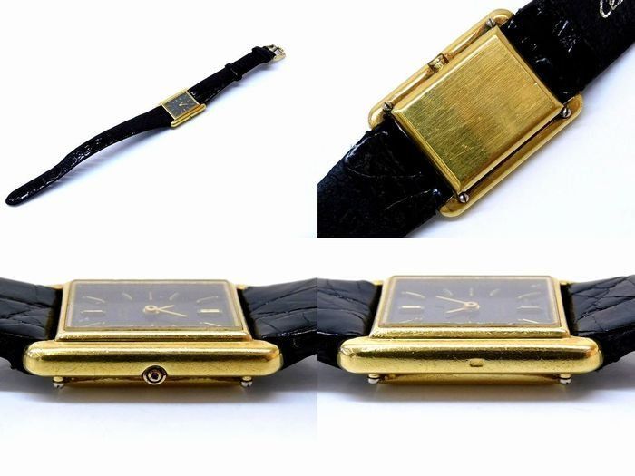 3F オメガ 時計 591.0029 K18 プッシュリューズ De Ville デビル スクエア レディース 腕時計 クォーツ アンティーク OMEGA 7I